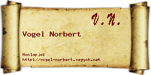Vogel Norbert névjegykártya